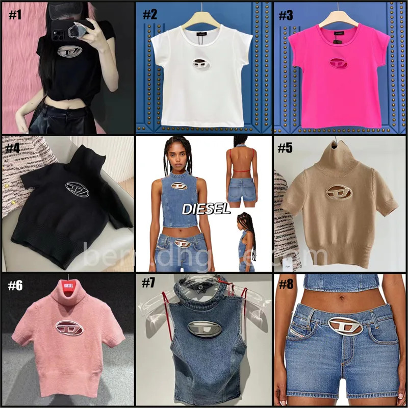 Die-sel DUPE Fashion Clothing Women's Tops T-shirt Denim Open Back Tank Top Vest Denim Shorts Jac... | DHGate