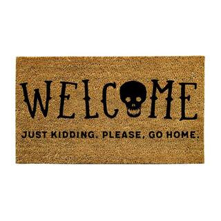 Evergreen 16 in. x 28 in. Coir Halloween Greeting "Welcome Just Kidding, Please Go Home&quot... | The Home Depot