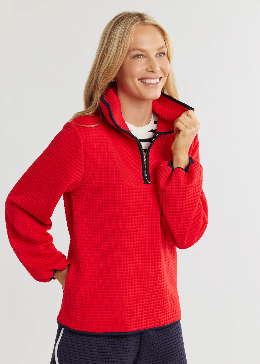 Vista Pullover in Waffle (Red) | Dudley Stephens