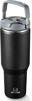 Gpeng 30 oz Tumbler with Handle, Water Bottles with Straw Lid, Insulated Stainless Steel Travel M... | Amazon (US)