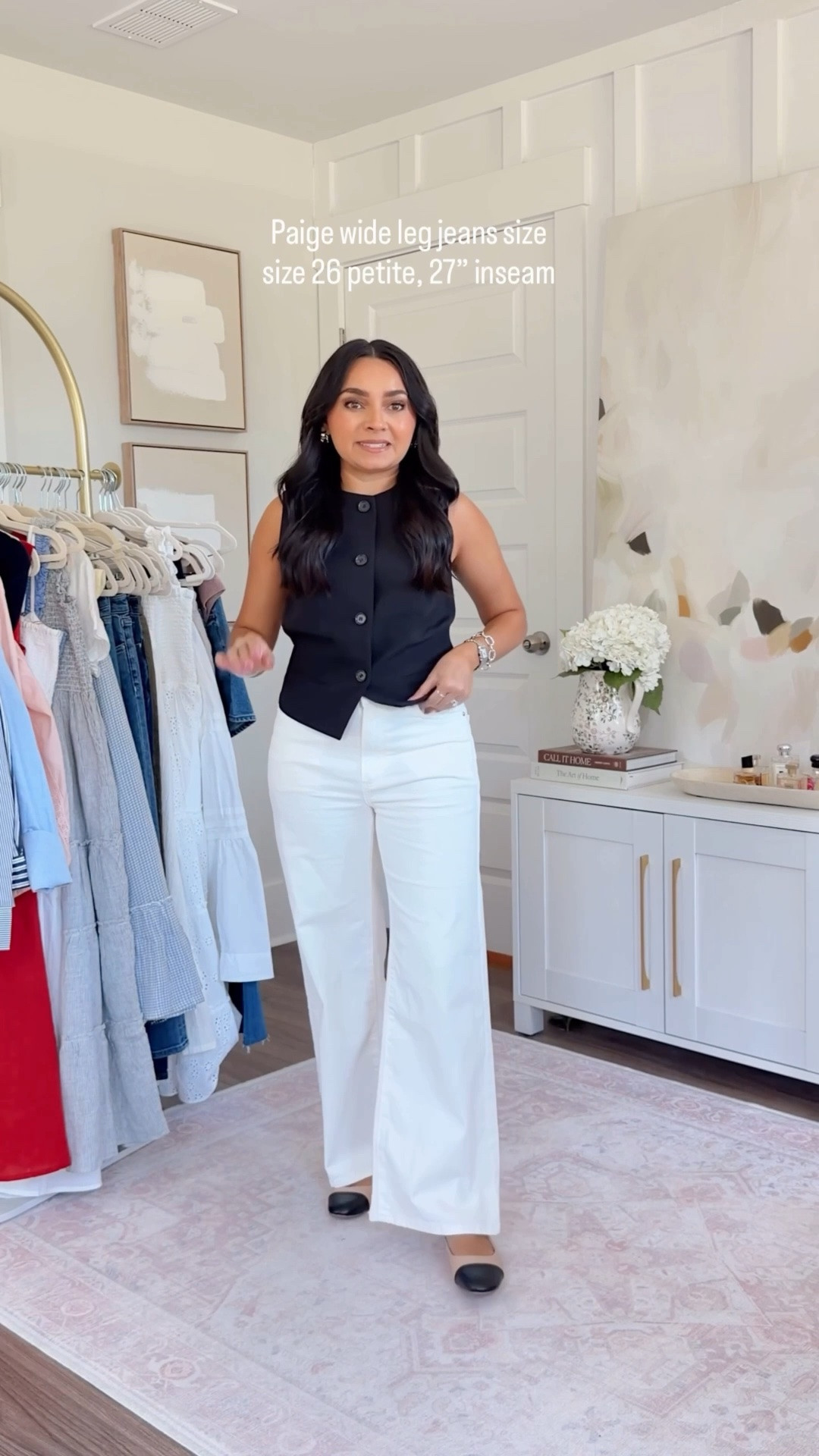 Black vest size 0 petite TTS
Off white wide leg jeans in color champagne ecru size 26 petite TTS
Cap toe shoes - old, similar linked

#LTKgrwm #LTKootd #LTKPetite