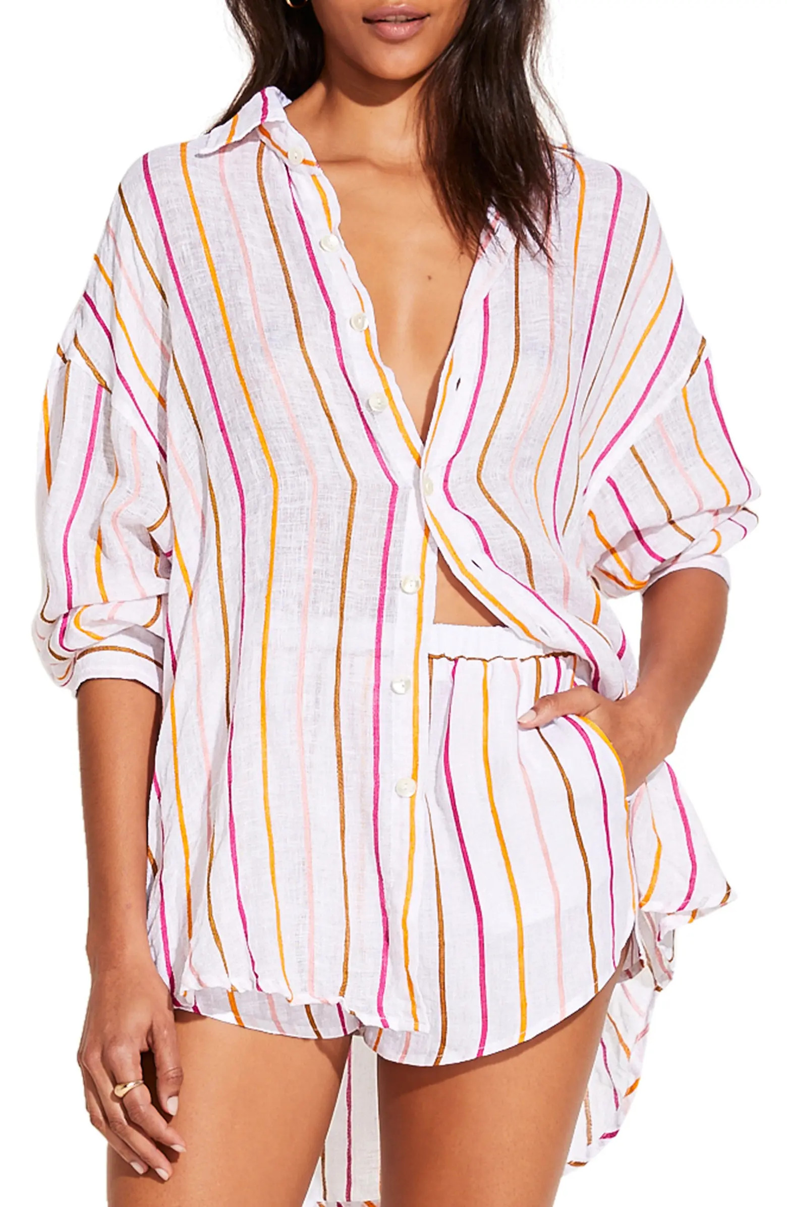 Vitamin A® Playa Linen Oversized Shirt | Nordstrom | Nordstrom