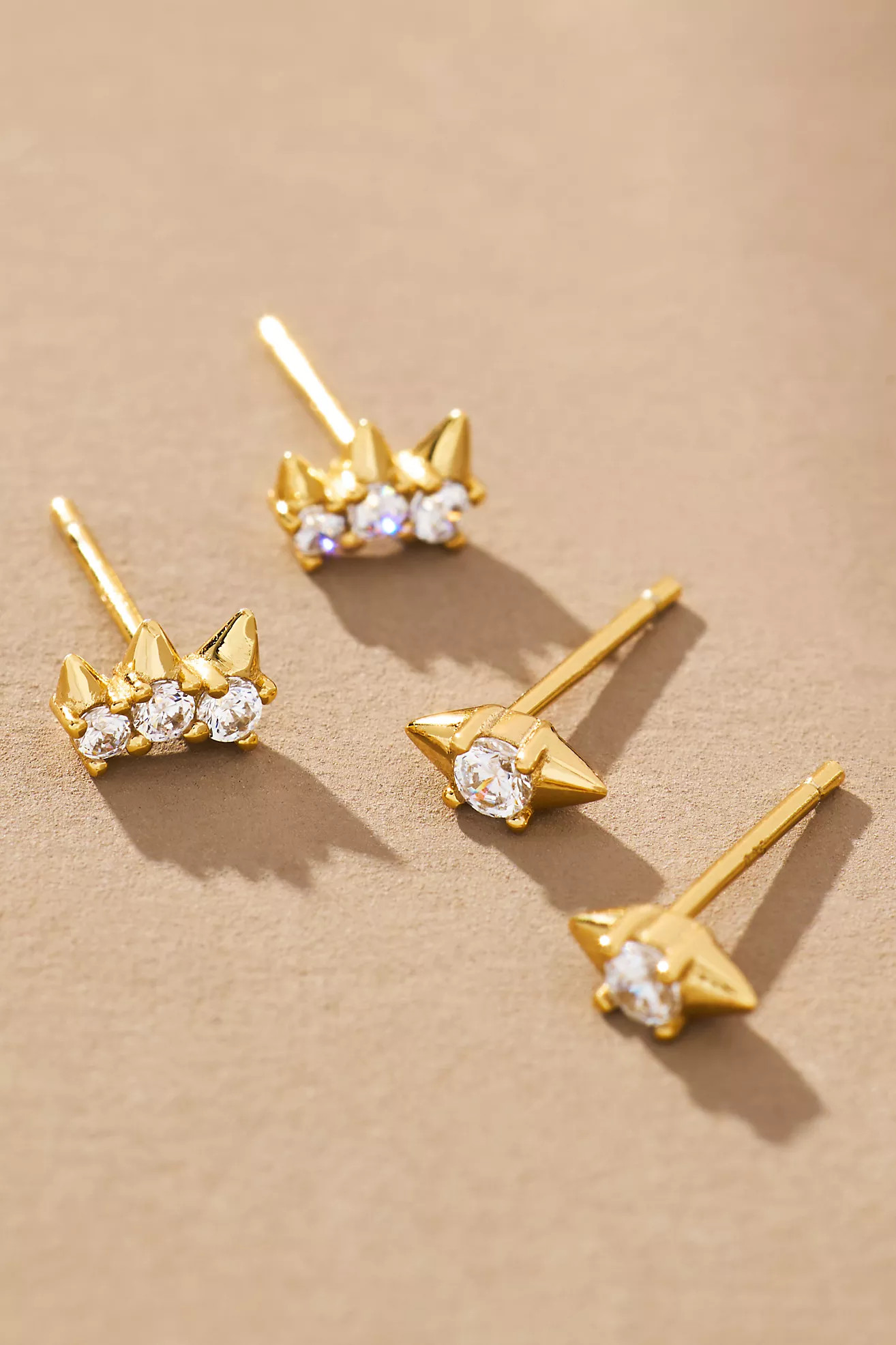 Jackie Mack Crystal Triangle Earrings, Set of 2 | Anthropologie (US)