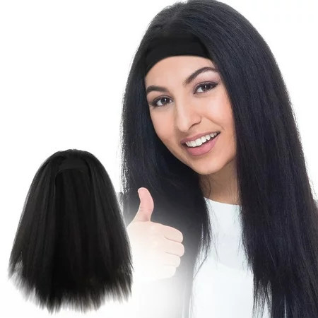 Beauty & Personal Care Straight Headband Wig for Black Women Long Straight Wig with Black Headband Personal Care Products | Walmart (US)