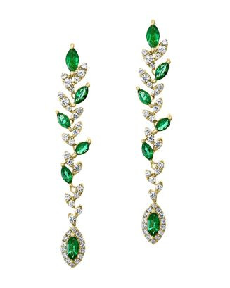 Marquise Emerald & Diamond Drop Earrings in 14K Yellow Gold - Exclusive | Bloomingdale's (US)