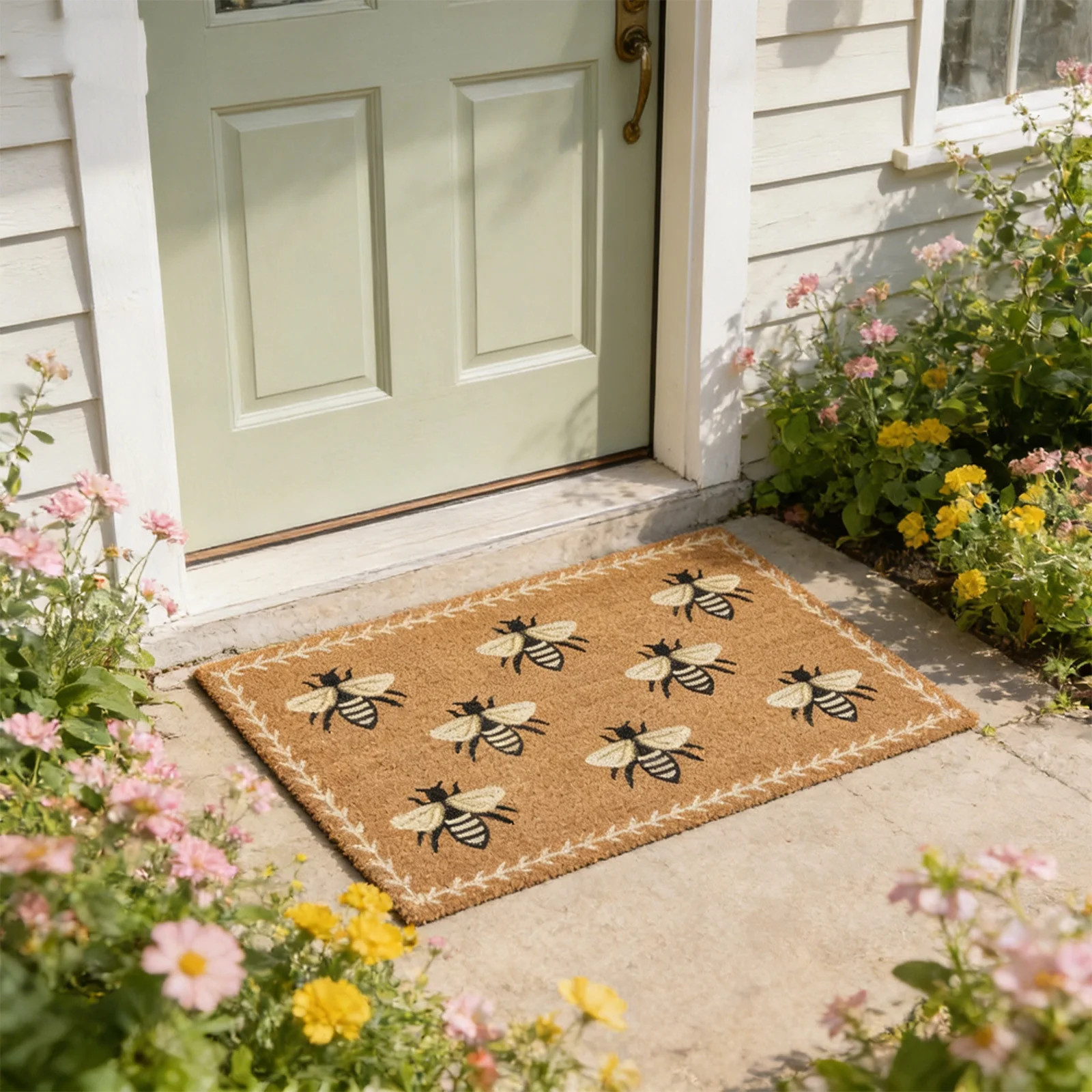 Bee Pattern Floor Mat, Cute Insect Design Door Mat, Non-Slip Entryway Carpet, Easter Decorations ... | Walmart (US)