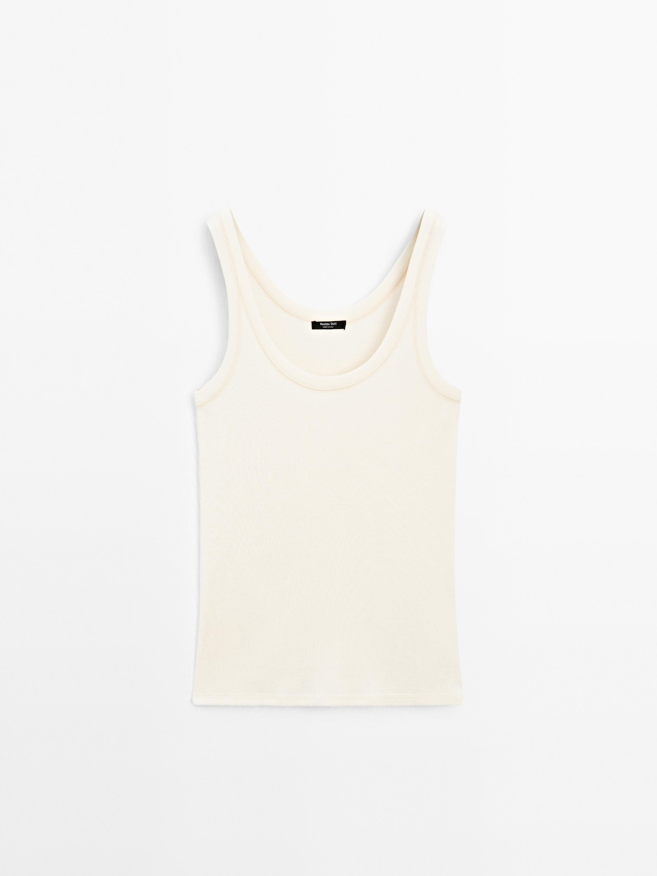 Strappy 100% cotton top | Massimo Dutti UK
