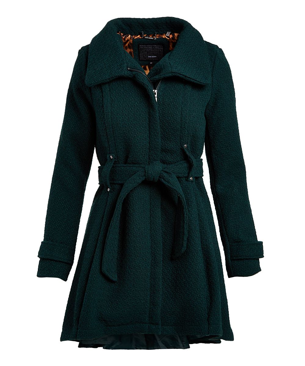 Steve Madden Women's Non-Denim Casual Jackets GREEN - Green Drama Trench Coat - Women | Zulily