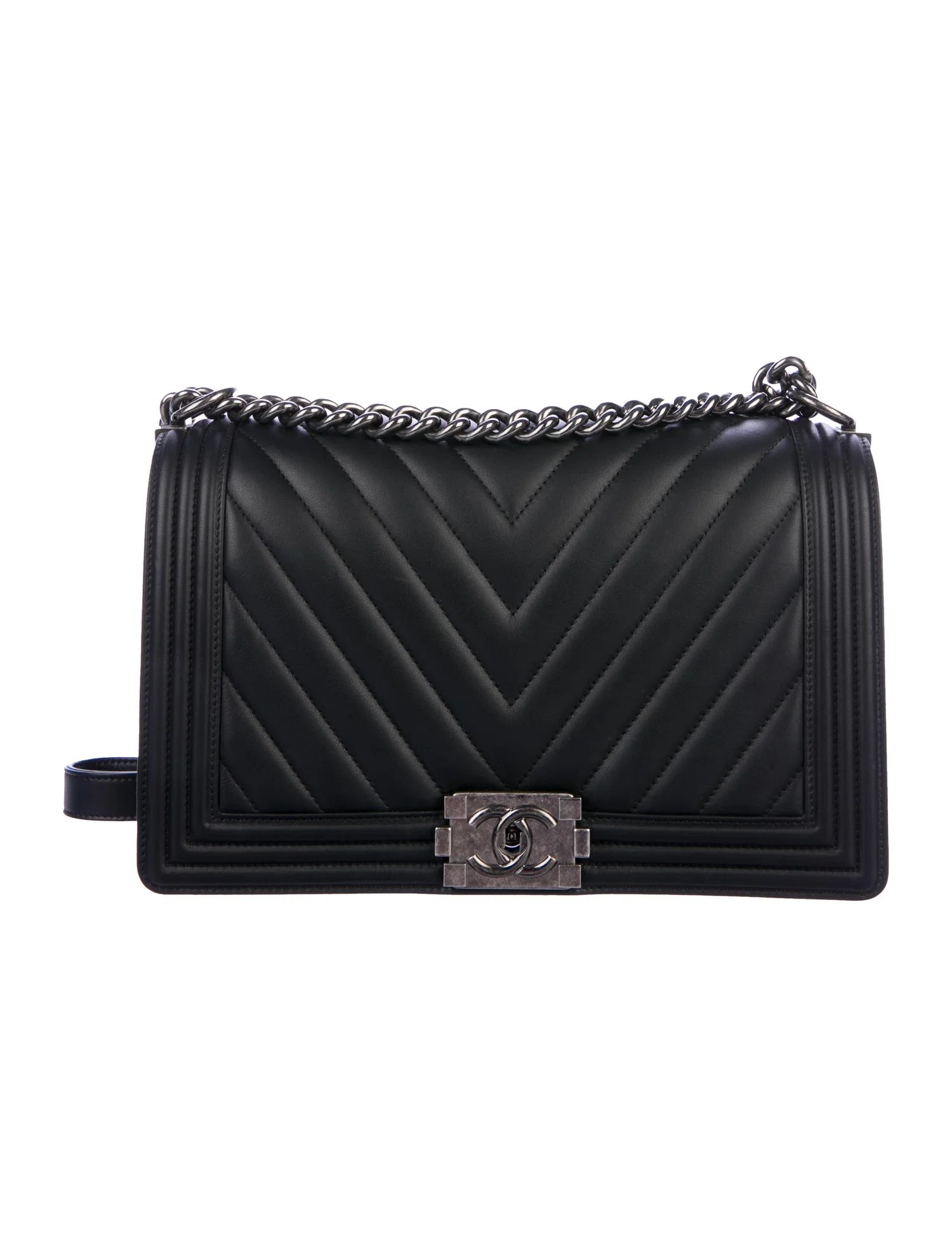 Chanel Large Chevron Boy Bag - Handbags -
          CHA378264 | The RealReal | The RealReal