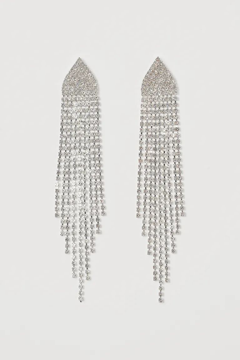 Long Rhinestone Earrings | H&M (US + CA)