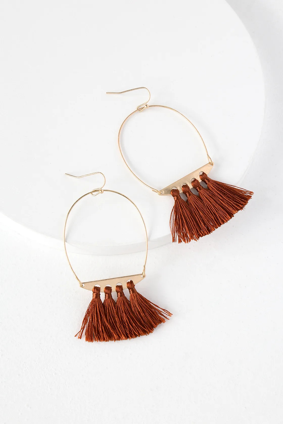 Favorite Charm Gold and Rust Red Tassel Earrings | Lulus (US)