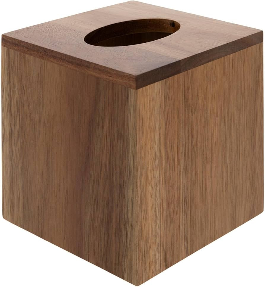 Hobby Lobby Acacia Wood Tissue Box Cover, Natural Brown, 6 x 5.5 x 5.5 inches | Amazon (US)