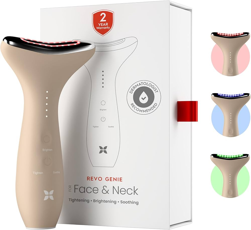 REVO Genie Beauty Device for Face and Neck with Powerful LEDs for Wrinkles, Elasticity, Puffiness... | Amazon (US)