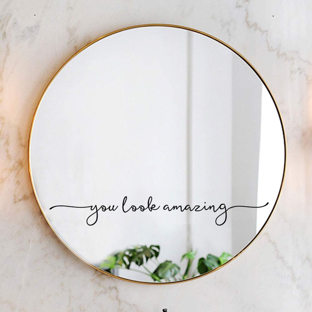 You Look Amazing Mirror Decal Vinyl Decal Bathroom Decor Shower Door Decal 18x2.5 inch | Amazon (US)