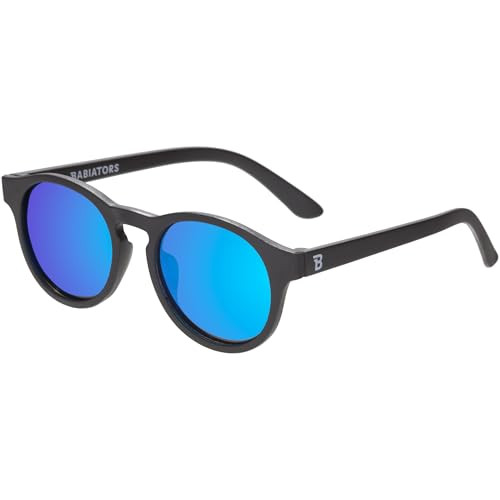 Babiators Polarized Keyhole | Jet Black | Cobalt Blue Mirrored Lenses | Ages 3-5 | Amazon (US)