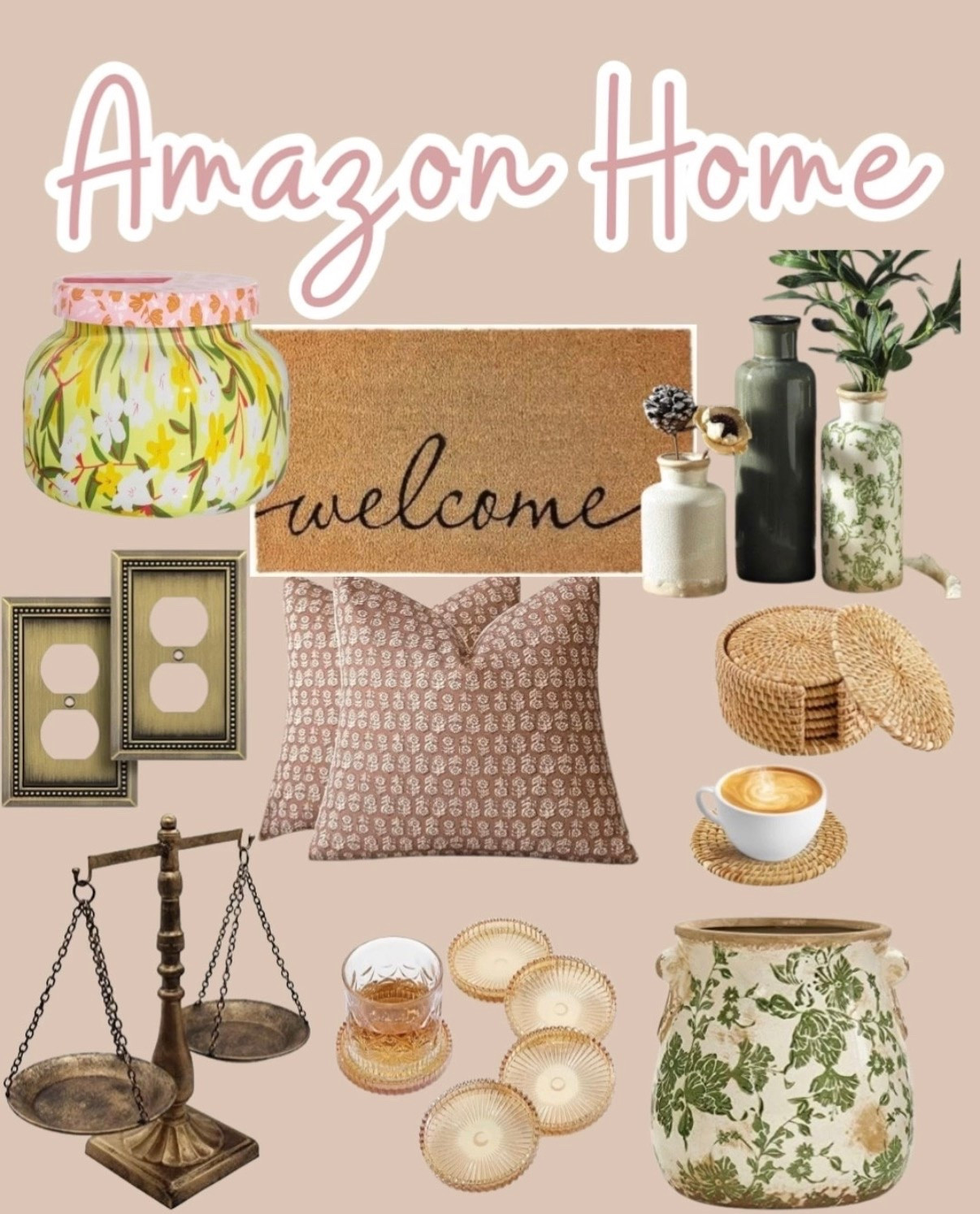 Amazon home decor finds 
Amazon home, home decor, summer home decor, spring home decor, antique home decor, vintage home decor, living room decor, kitchen decor, vases, throw pillows, brass

#LTKSeasonal #LTKHome