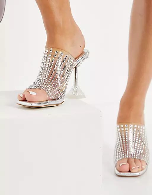 Jeffrey Campbell Derella studded heeled sandals in clear | ASOS (Global)