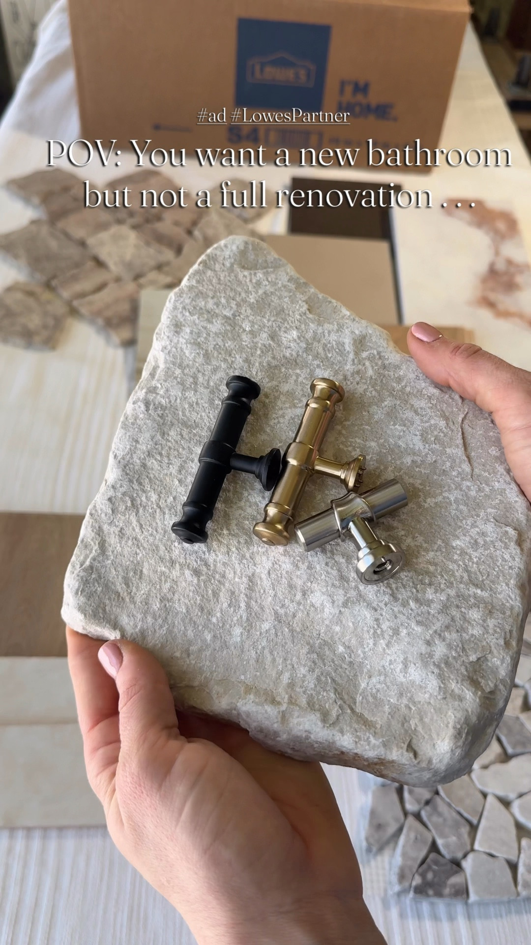 #ad I’ve partnered with Lowe’s to show how one simple color can change the entire feeling of your bathroom or kitchen and it doesn’t require a full remodel! 
The simple color choice of your hardware and fixtures can warm your room and soften modern lines, it can feel bold and empowering or compete with everything. 
The right finish can make everything feel curated and the best part? This can be a quick weekend project for almost anyone! 

#LowesPartner @Loweshomeimprovement #Bathroomhardware #Kitchenhardware 


#LTKdayinmylife #LTKstorytime #LTKHome