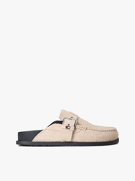 Textured Suede Buckle Mules | Tommy Hilfiger UK