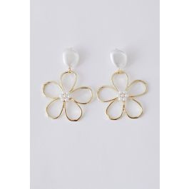 Pearly Hollow Out Floral Earrings | Chicwish