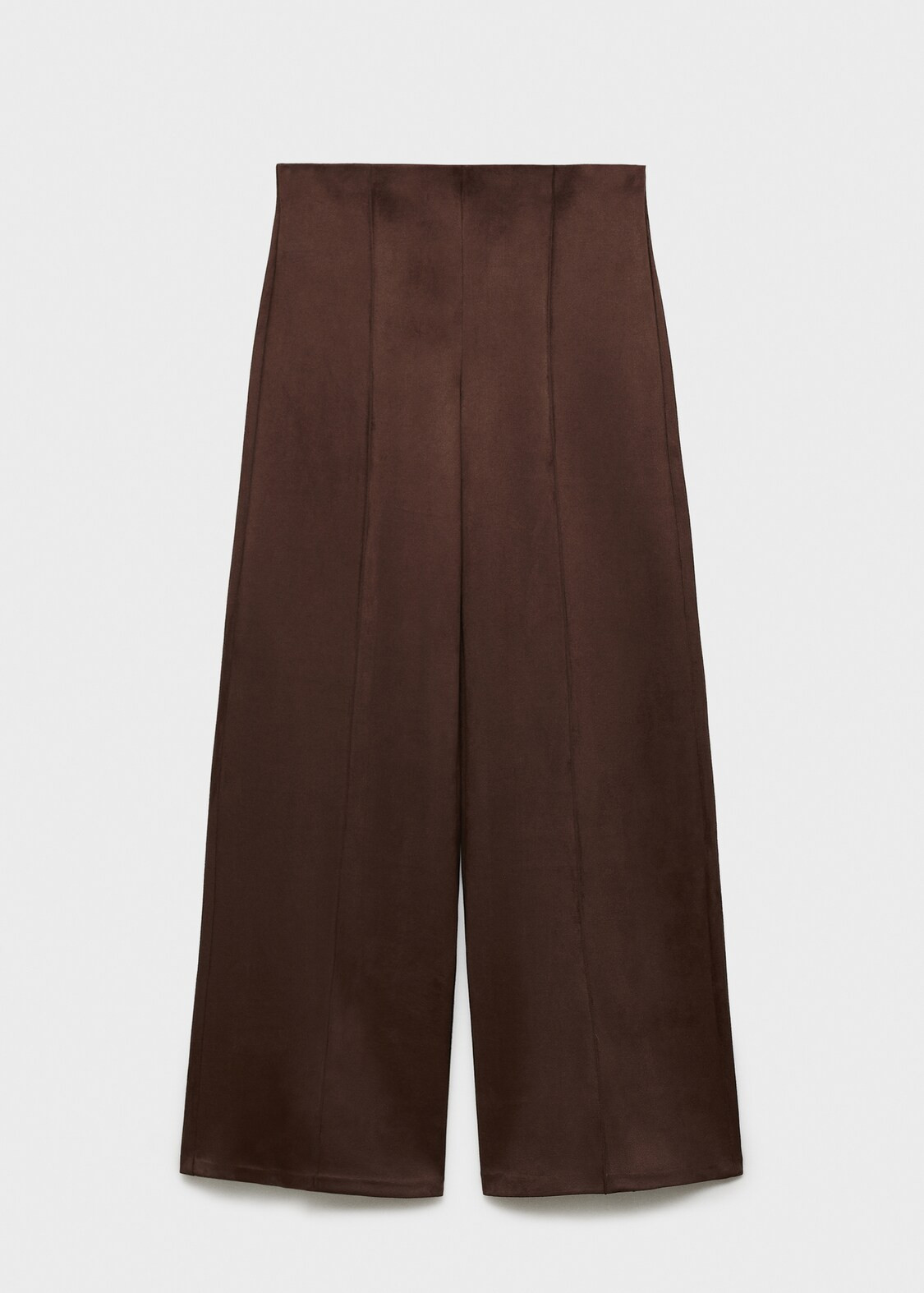 Wideleg leather-effect trousers | MANGO (UK)