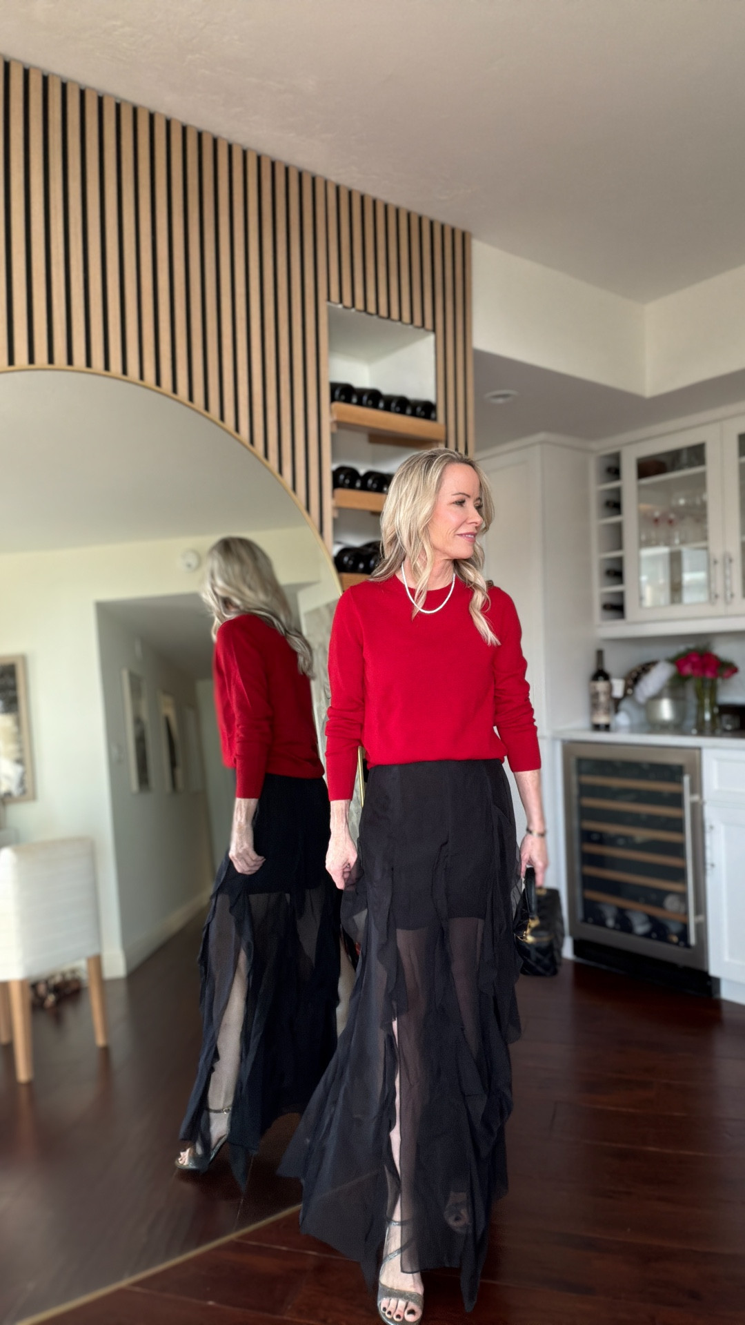 Budget friendly cashmere sweater with an elevated black skirt!  Runs tts. 

#LTKHoliday #LTKSeasonal #LTKOver40