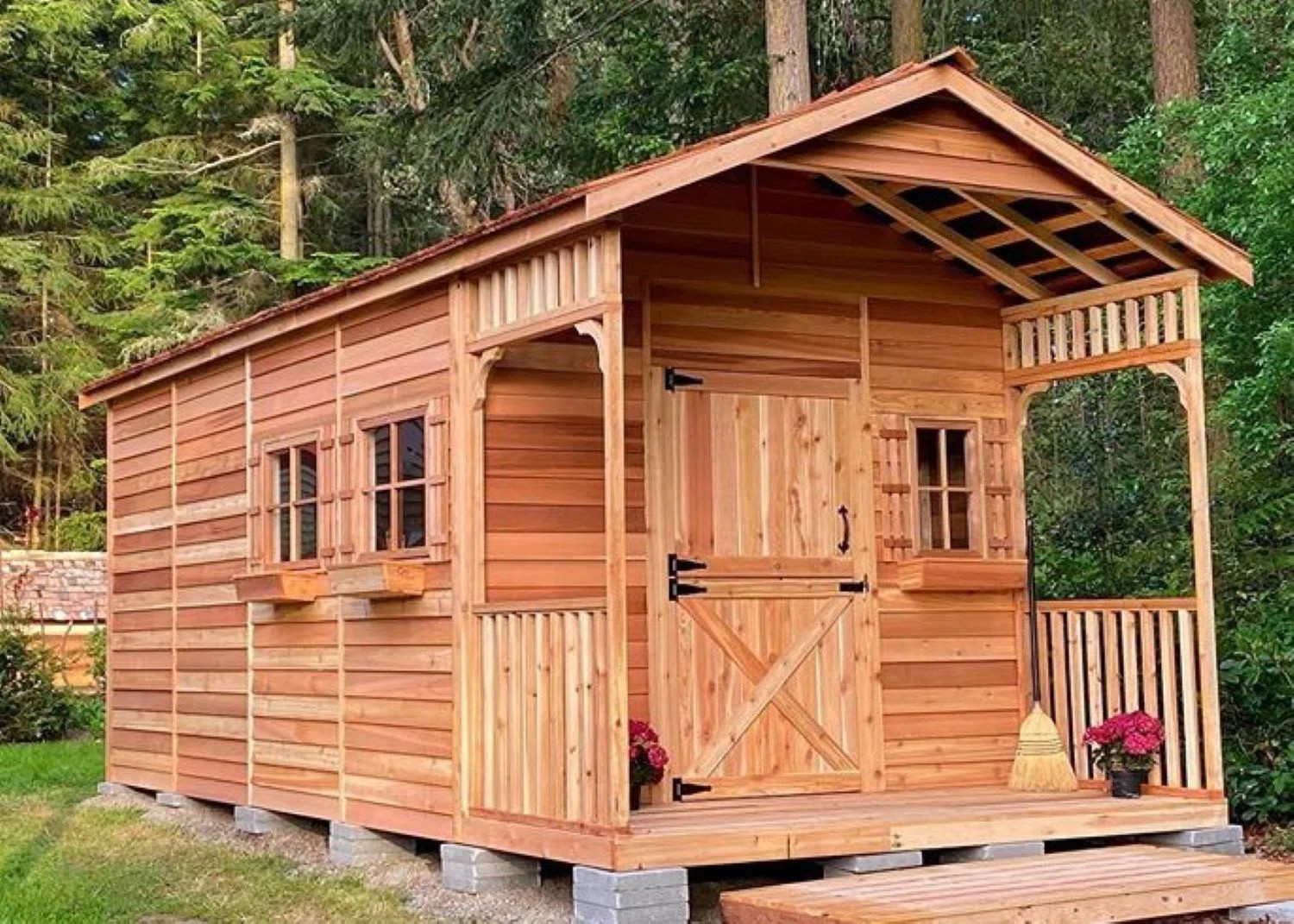 Clubhouse 10 ft. W x 14 ft. D Western Red Cedar Wood Storage Shed | Wayfair North America