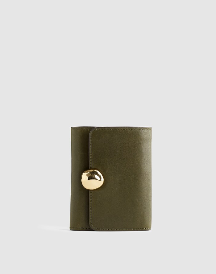 The Sculpted Metal Trifold Wallet | Madewell