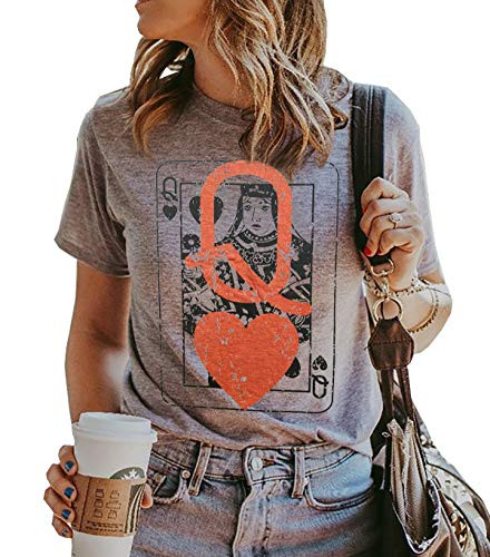Q of Hearts T-Shirt Women Vintage Country Music Graphic Tee Casual Letters Print Short Sleeve Top... | Amazon (US)