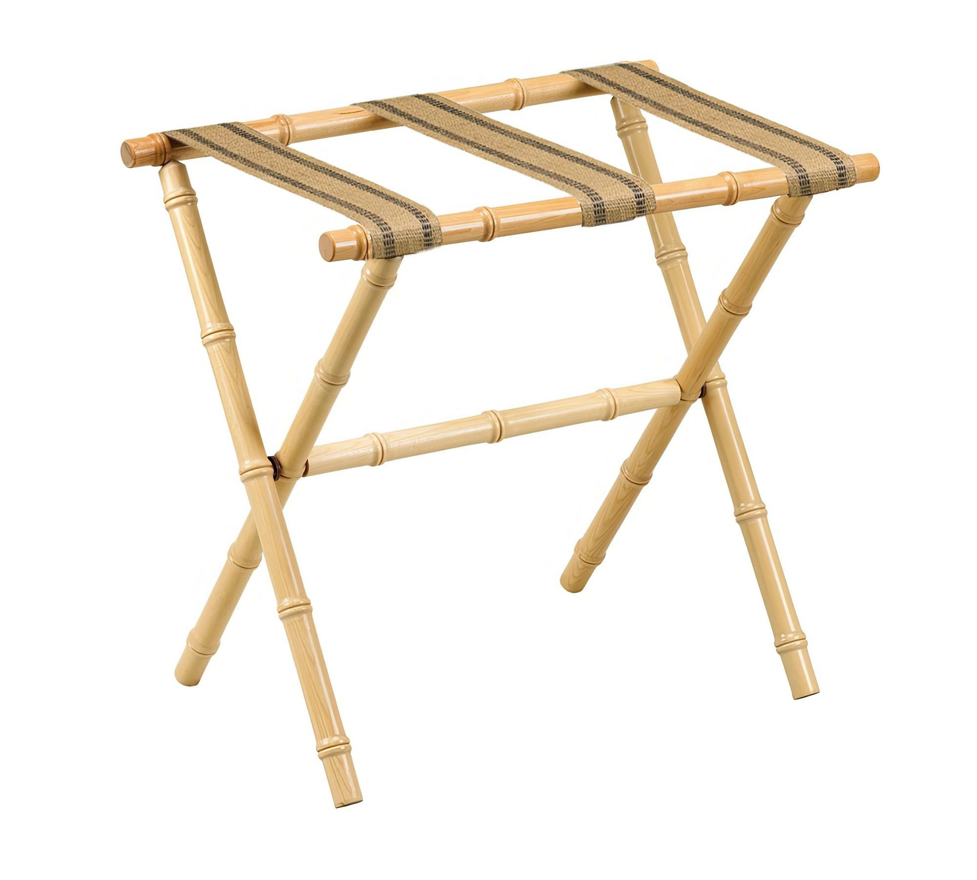 Bamboo Luggage Rack with Burlap Straps | Pottery Barn (US)