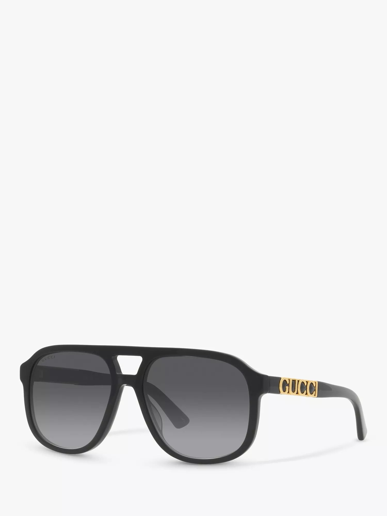 Gucci GG1188S Men's Aviator Sunglasses, Black | John Lewis (UK)