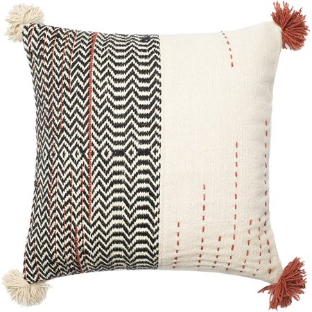 Loloi Loloi-DSETP0227BLIVPIL3-Black/Ivory Decorative Accent Pillow Wool & Cotton Cover with Down Fil | Walmart (US)