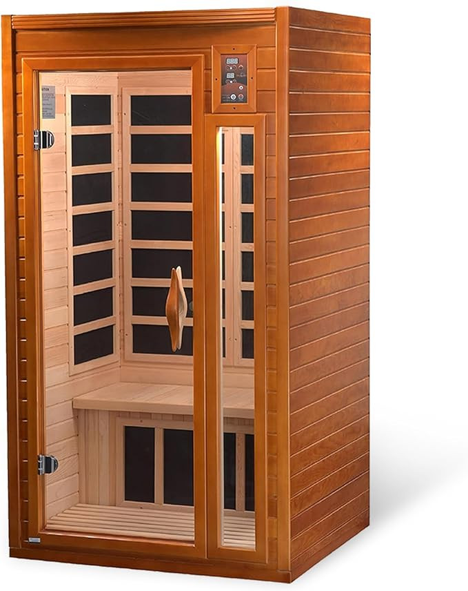 DYNAMIC SAUNAS Barcelona 1- to 2-Person Low EMF FAR Infrared Sauna with Red Light Therapy & Bluet... | Amazon (US)