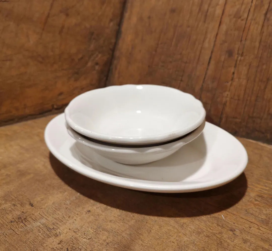 3 Pieces Homer Laughlin White Ironstone Dishes, Marked - Etsy | Etsy (US)