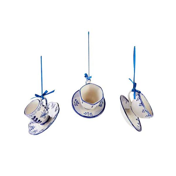 Blue & White Teacup Ornament Set | Caitlin Wilson Design
