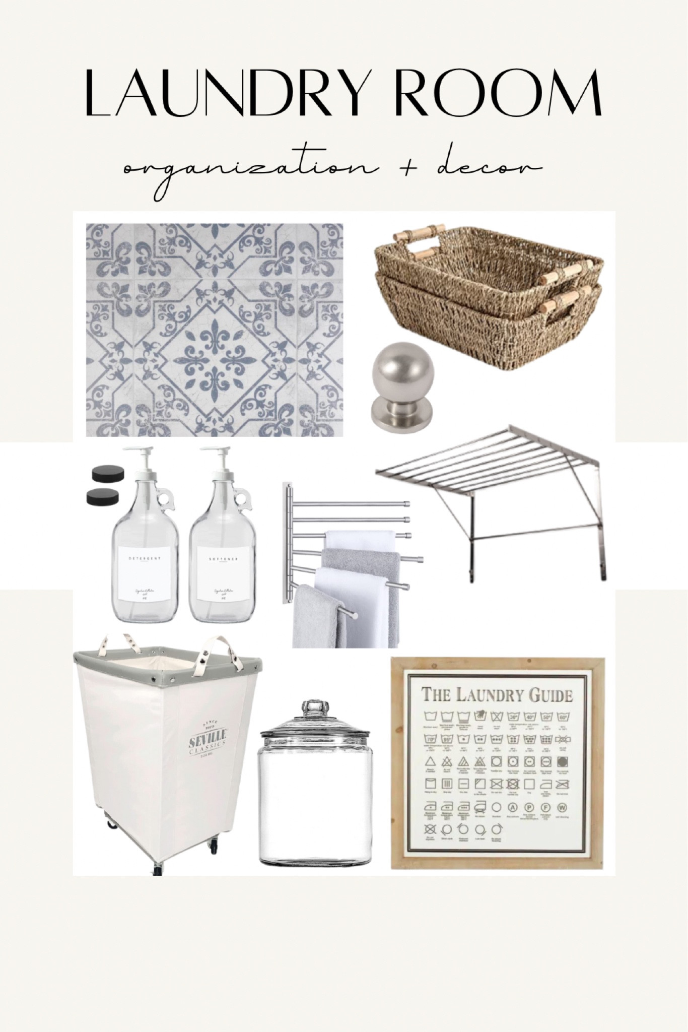 Laundry Room Decor Design Accessories Rolling Hamper Organization Glass Jugs Jars Hanging Systems 

#LTKhome