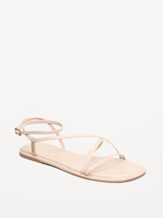 Strappy Faux-Leather Sandals | Old Navy (CA)
