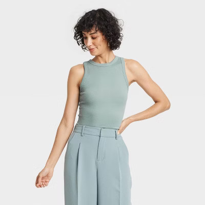 Women's Slim Fit Ribbed Tank Top - A New Day™ | Target