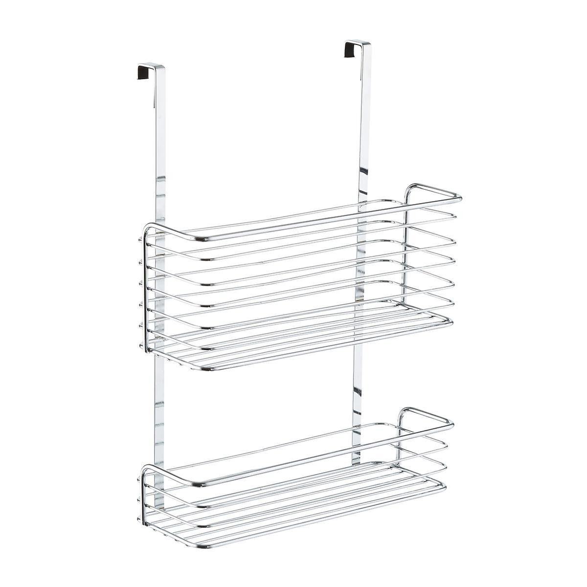 Chrome Over the Cabinet Double Basket | The Container Store