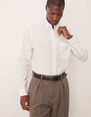 ASOS DESIGN 90s oversized linen blend shirt in white | ASOS | ASOS (Global)