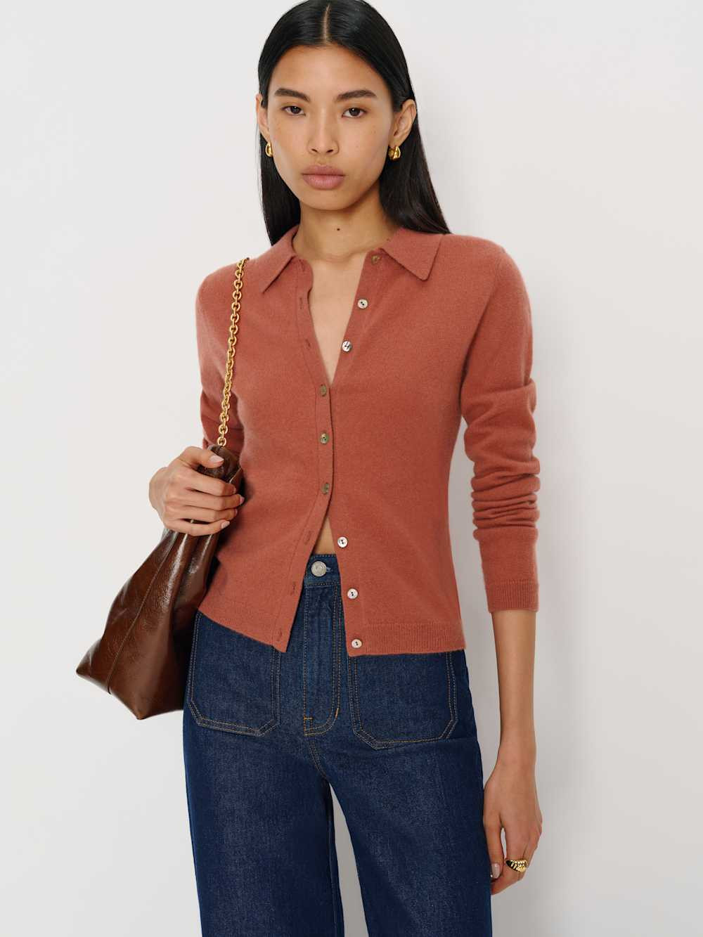 Florentina Cashmere Collared Cardigan | Reformation (Global)