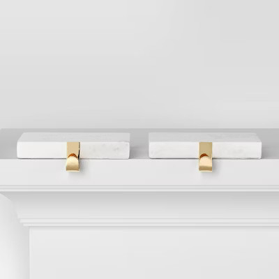 2pk Marble Christmas Stocking Holder White/Gold - Wondershop™ | Target