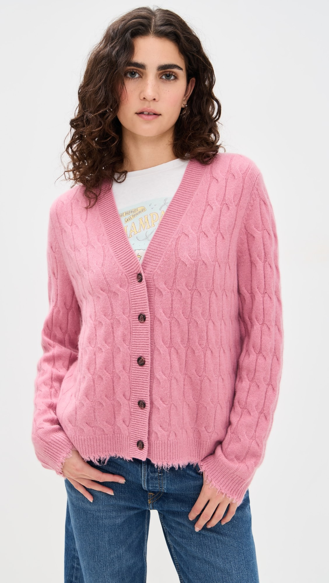 Cashmere Cable V Neck Cardigan | Shopbop