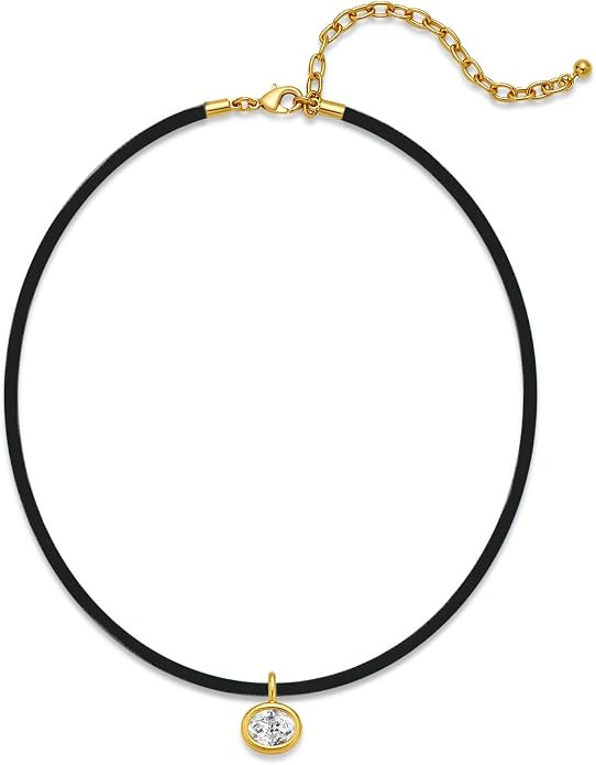 Adjustable Rope Choker with Crystal Rhinestone Pendant for Women | Paracord Cord Necklaces Crysta... | Amazon (US)