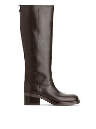 Leather Riding Boots – Dark Brown – Women – ARKET GB | Arket UK