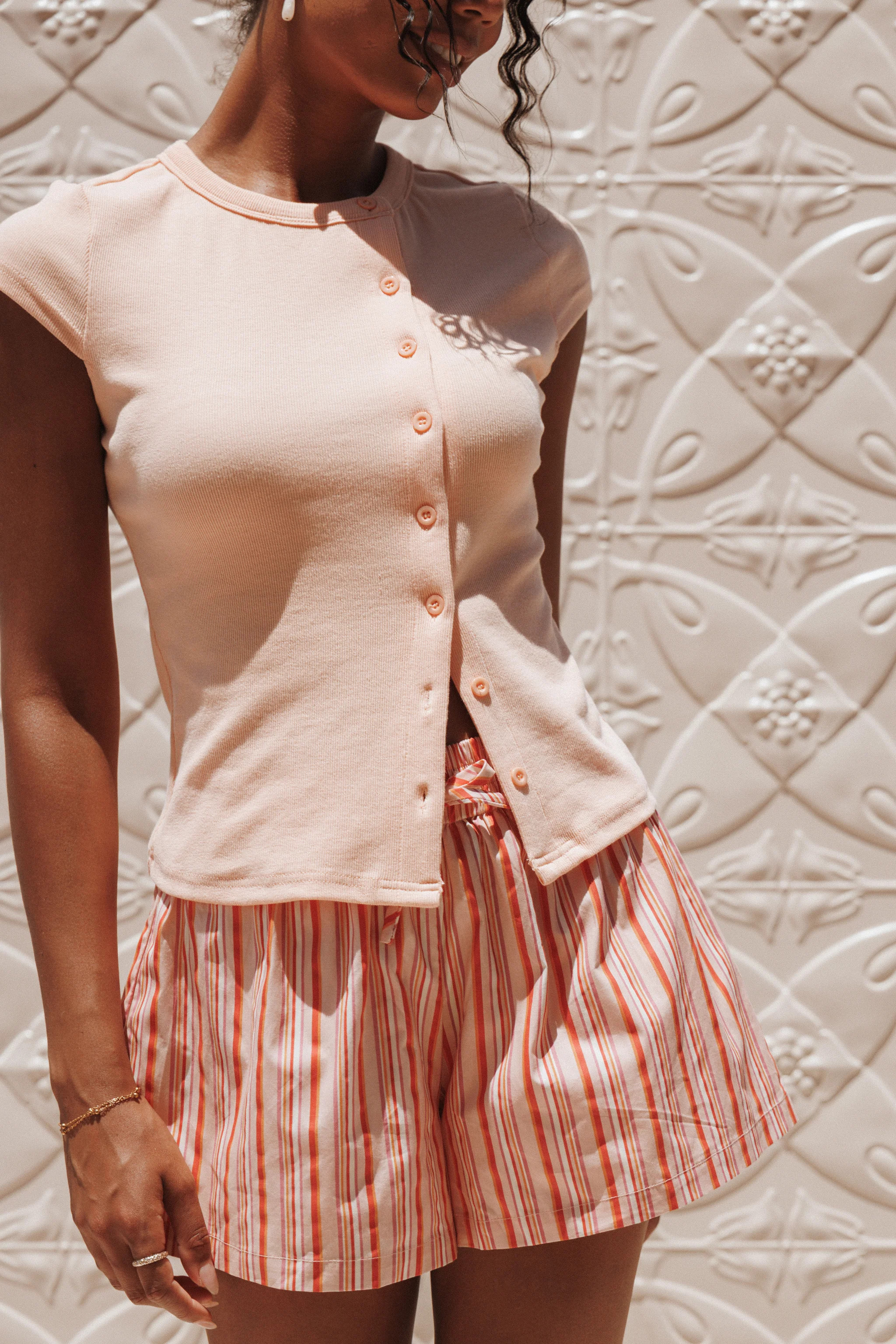 Tatum Asymmetrical Knit Top - Coral | Petal & Pup (US)