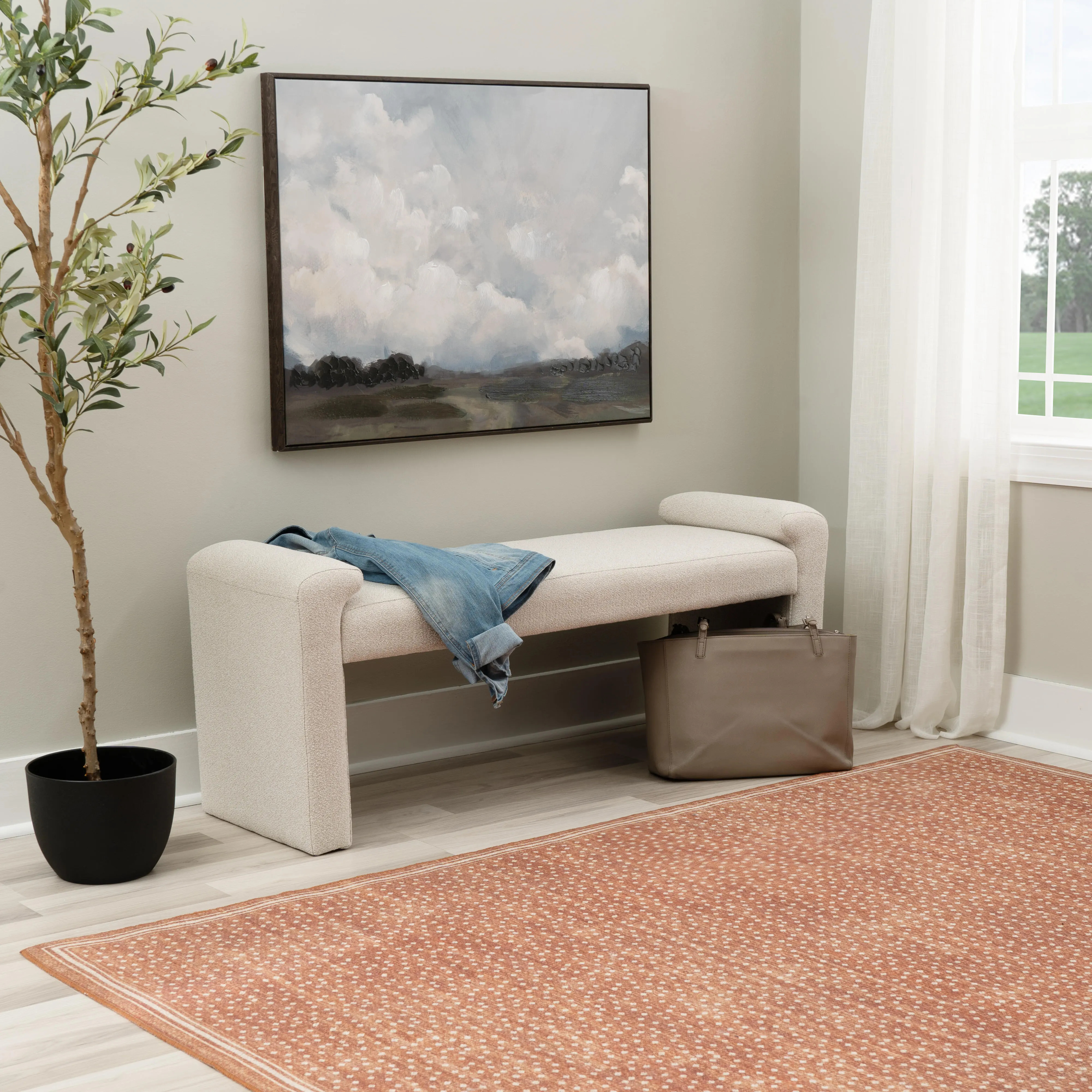 Linon Bench, Tan | Ashley