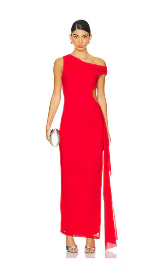 Mara Maxi Dress in Red Winter Dress Red Winter Maxi Dress Winter Dress Maxi Winter Dress Outfit Idea | Revolve Clothing (Global)