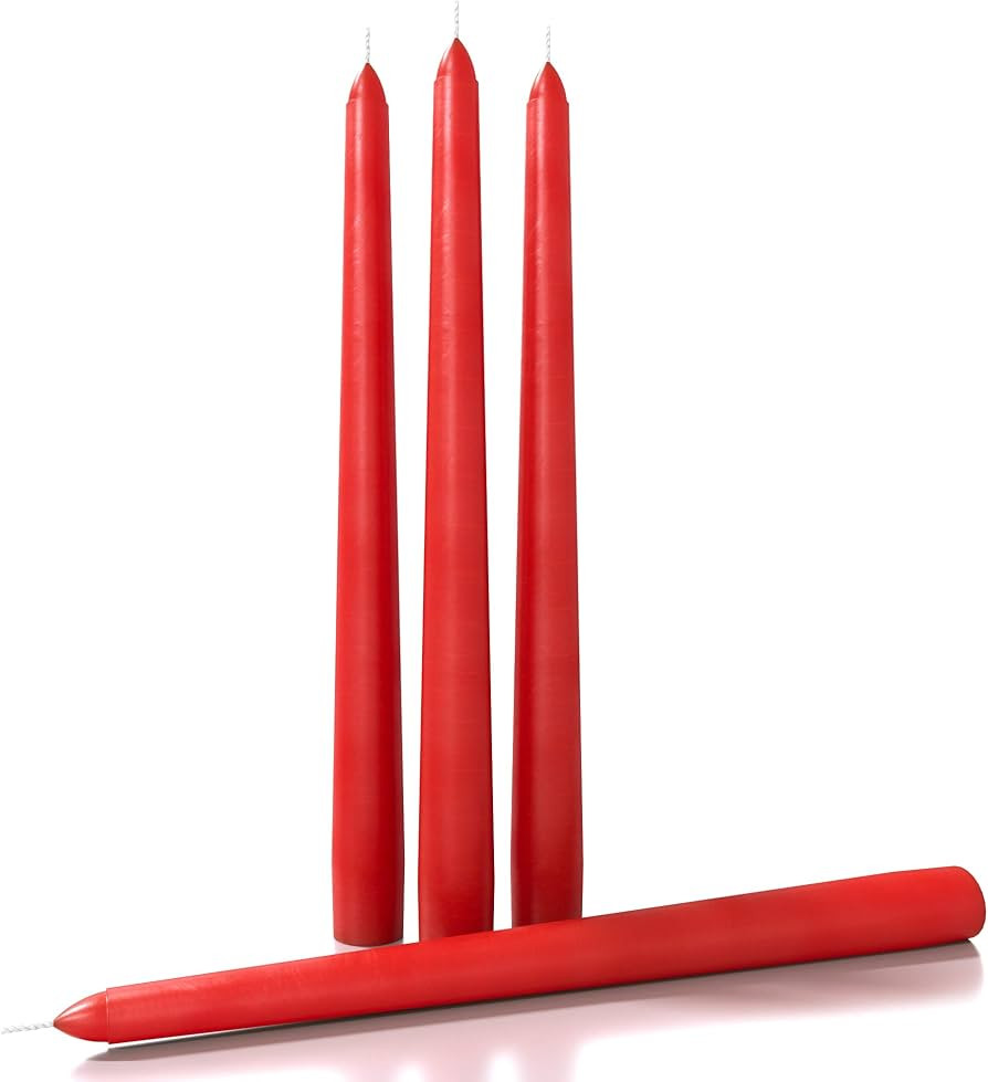 CANDWAX 10 inch Taper Candles Set of 4 - Dripless Taper Candles and Unscented Candlesticks - Perf... | Amazon (US)