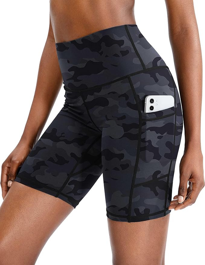 Soothfeel Women's High Waist Yoga Shorts with Side Pockets Tummy Control Running Gym Workout Bike... | Amazon (US)